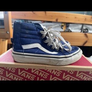 Vans Kids Navy and White High-Top Sneakers